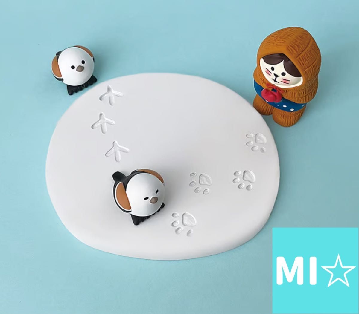 デコレ　コンコンブル　雪の台座＆シマエナガぱっちり目＆細目＆ねこずきん雪ん子　送料無料　3個割5%OFF