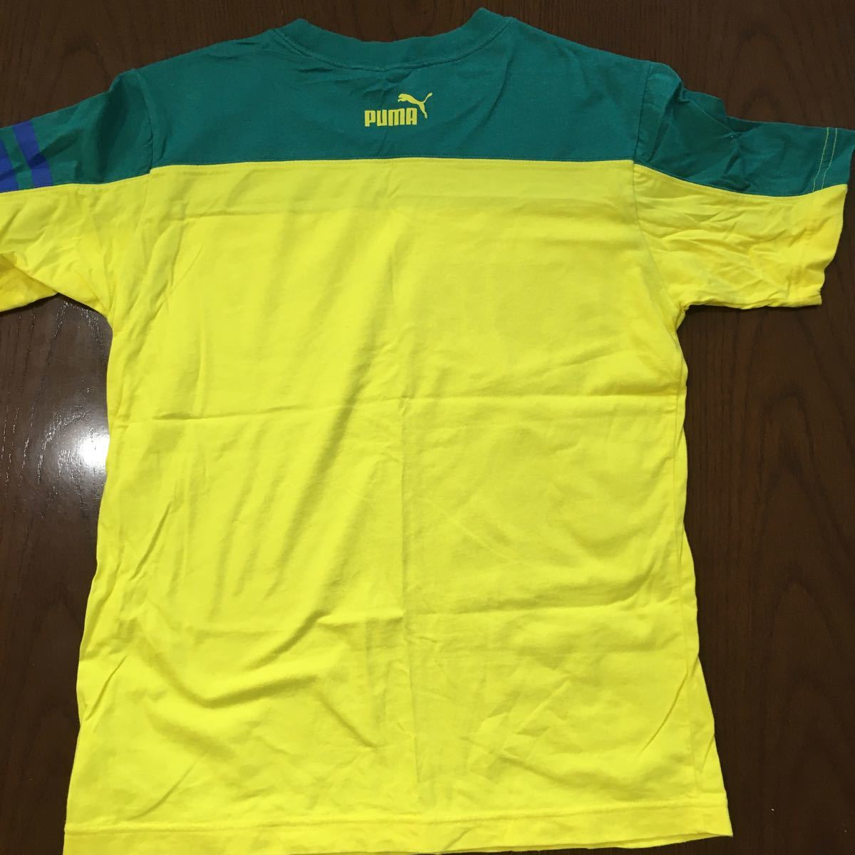 puma 半袖Tシャツ 150 グリーン&イエロー サッカー、体操着