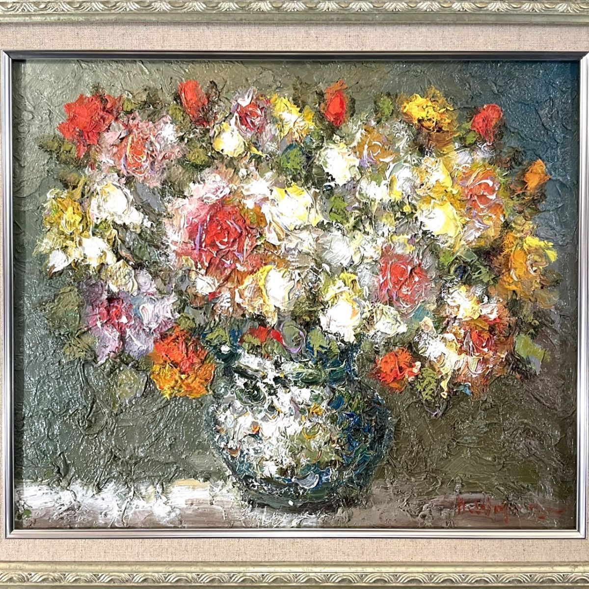Yahoo!オークション - 真作 油彩 渡部ひでき 『薔薇』 重厚な Yahoo!オークション - 真作 油彩 渡部ひでき 『薔薇』 重厚な
