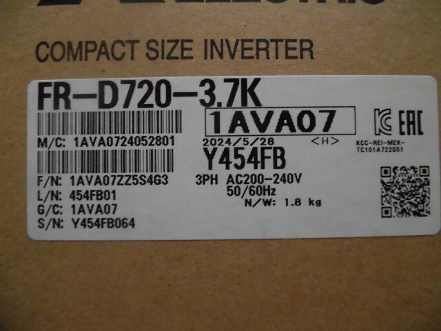 Yahoo!オークション - 三菱電機 インバータ FREQROL FR-D720-3.7 Yahoo!オークション - 三菱電機 インバータ FREQROL FR-D720-3.7