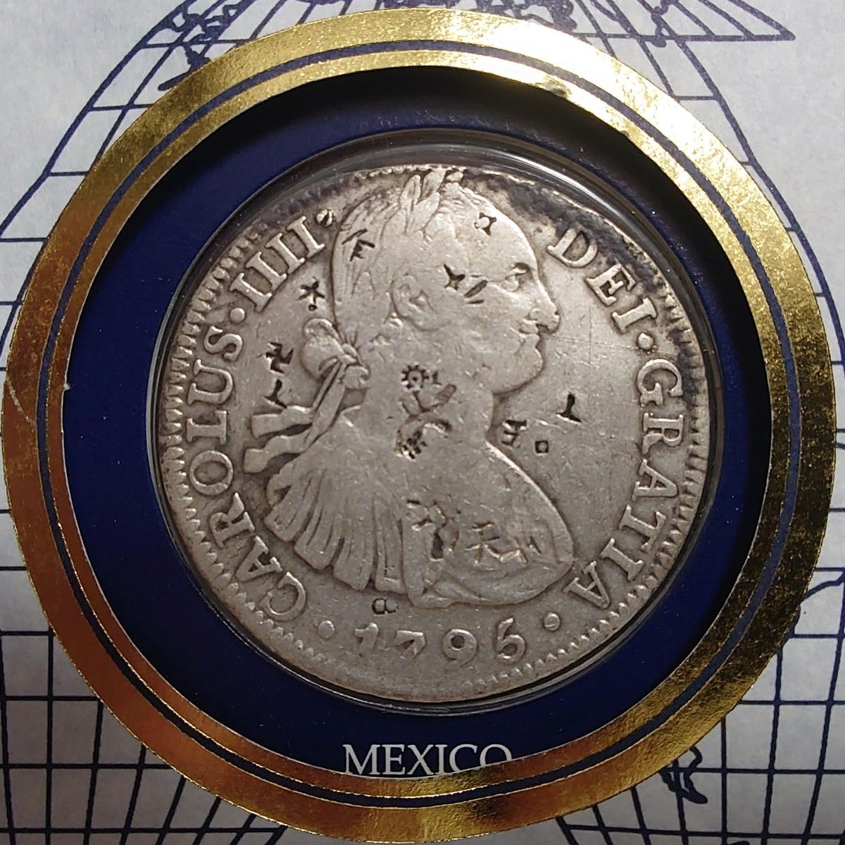カルロス4世8レアル銀貨 1796年 メキシコ銀貨 8レアル カルロス4世 貿易銀 フランクリン