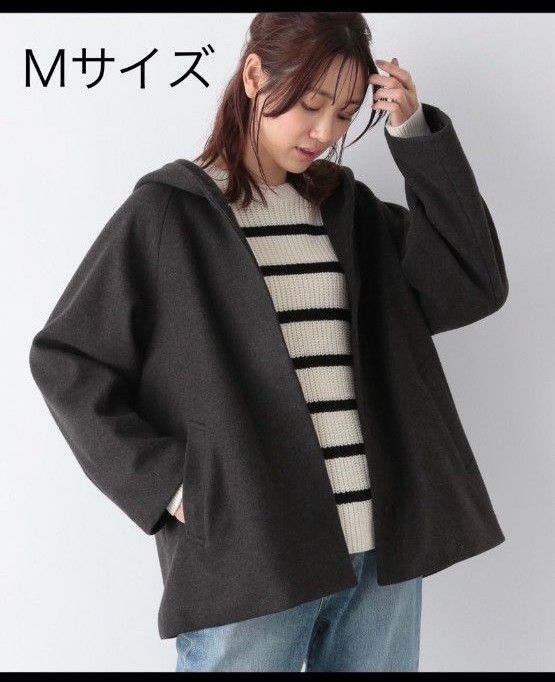 グローバルワーク 軽やかストレッチフードミドルコート 新品未 グローバルワーク 軽やかストレッチフードミドルコート 新品未