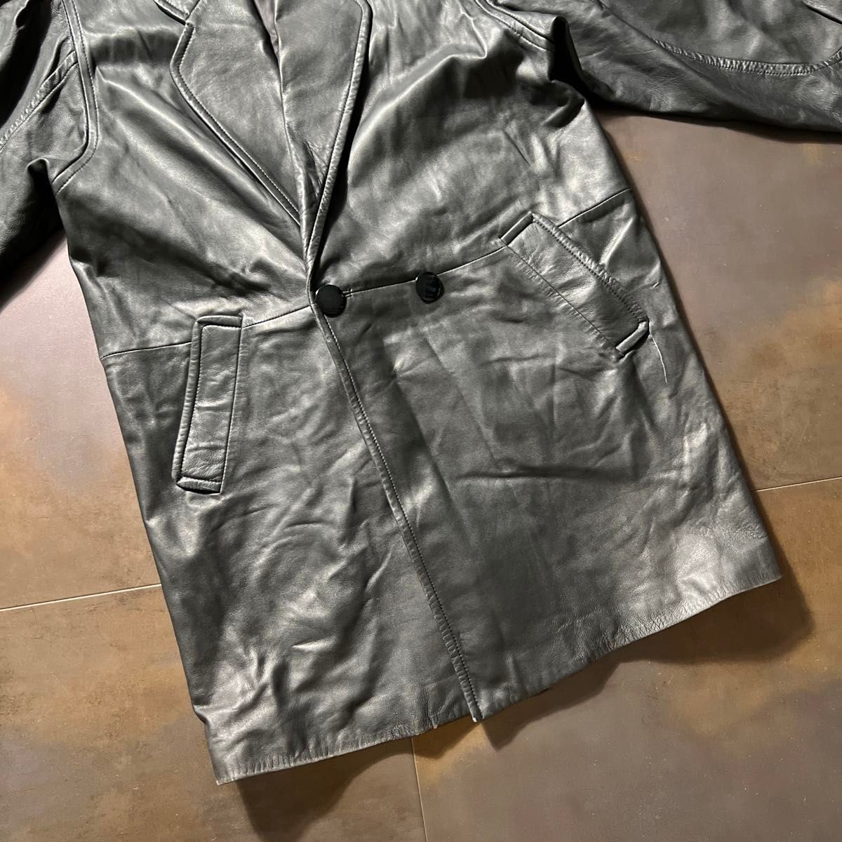 古着 SIMONE レザー ロングジャケット ブラック 本革 レディース 古着 SIMONE レザー ロングジャケット ブラック 本革 レディース