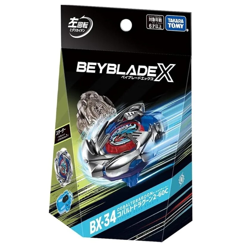 新品未開封 ベイコードX コバルトドラグーン2-60C 左回転 ベイブレードX BX-34コバルトドラグーン2-60C 新品未開封 左回転