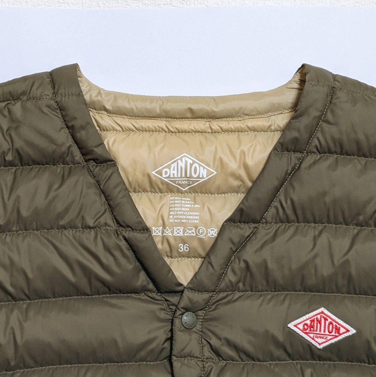DANTON/Vネック インナー ロングダウンコート ジャケット 36 DANTON/Vネック インナー ロングダウンコート ジャケット 36