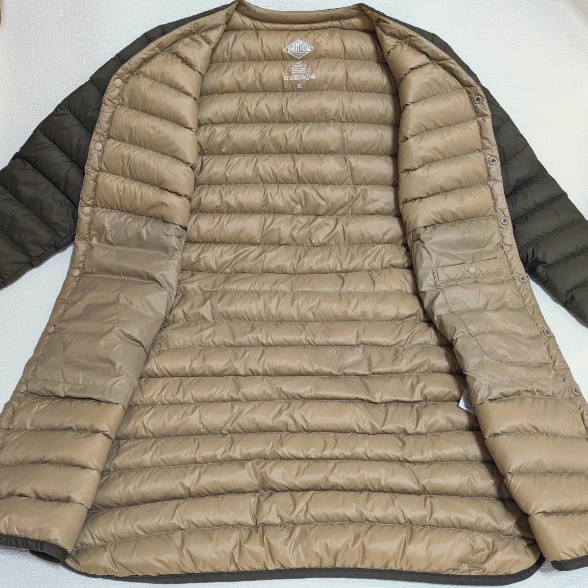 DANTON/Vネック インナー ロングダウンコート ジャケット 36 DANTON/Vネック インナー ロングダウンコート ジャケット 36