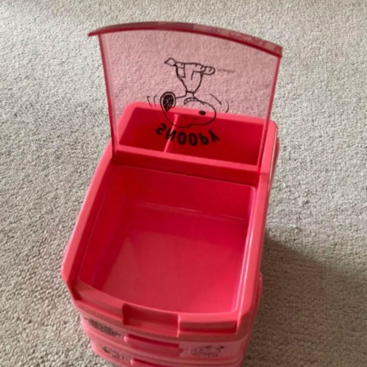 SNOOPY スヌーピー ピンクチェスト プラスチックケース 2段 SNOOPY スヌーピー ピンクチェスト プラスチックケース 2段