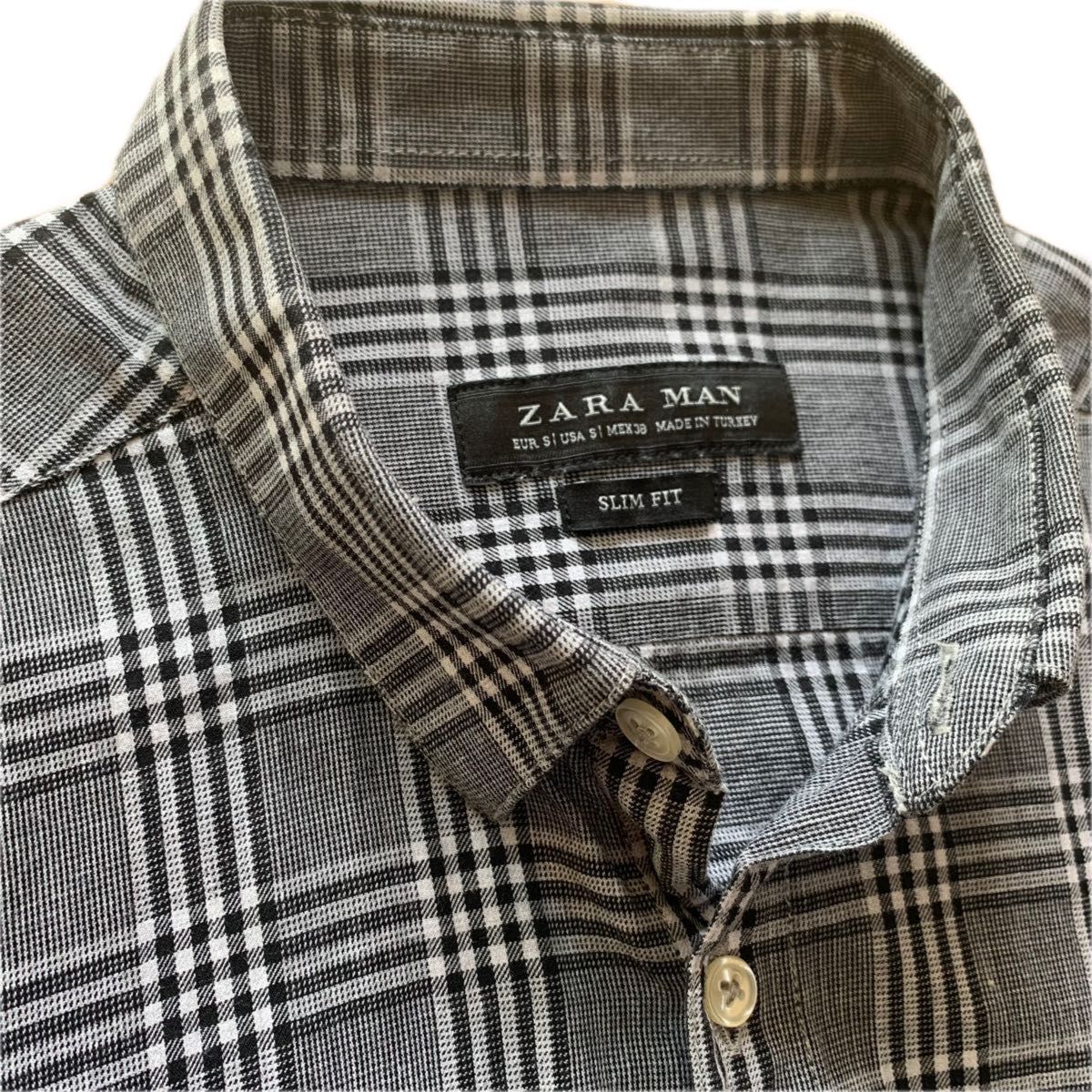 ZARA MAN スリムフィットシャツ メンズ 長袖シャツ チェック ZARA MAN スリムフィットシャツ メンズ 長袖シャツ チェック