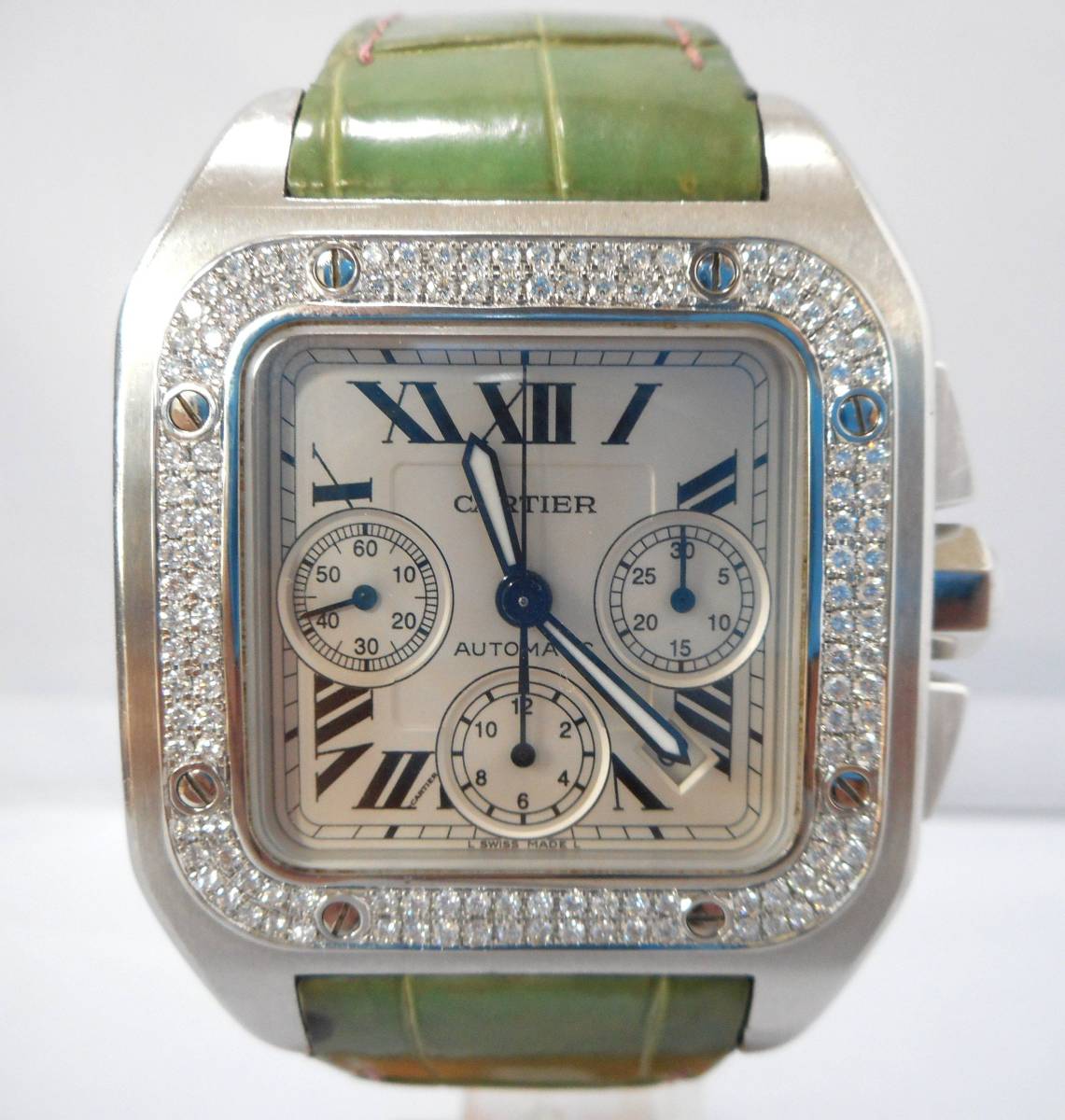 ヤフオク! - Cartier カルティエ サントス100XL クロノ ア...
