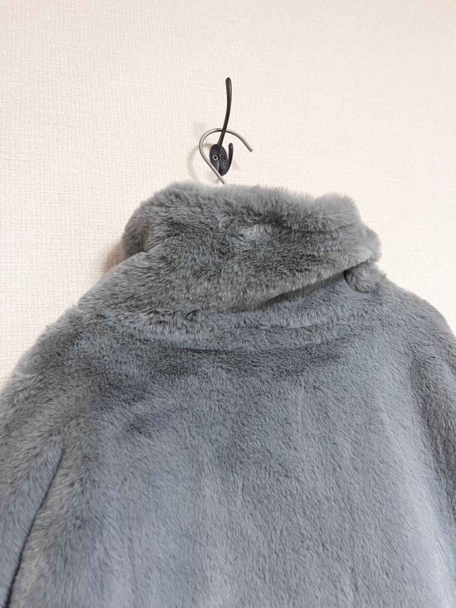 I'HARUKA ハーフジップフェイクファージャケット グレー XL I'HARUKA ハーフジップフェイクファージャケット グレー XL
