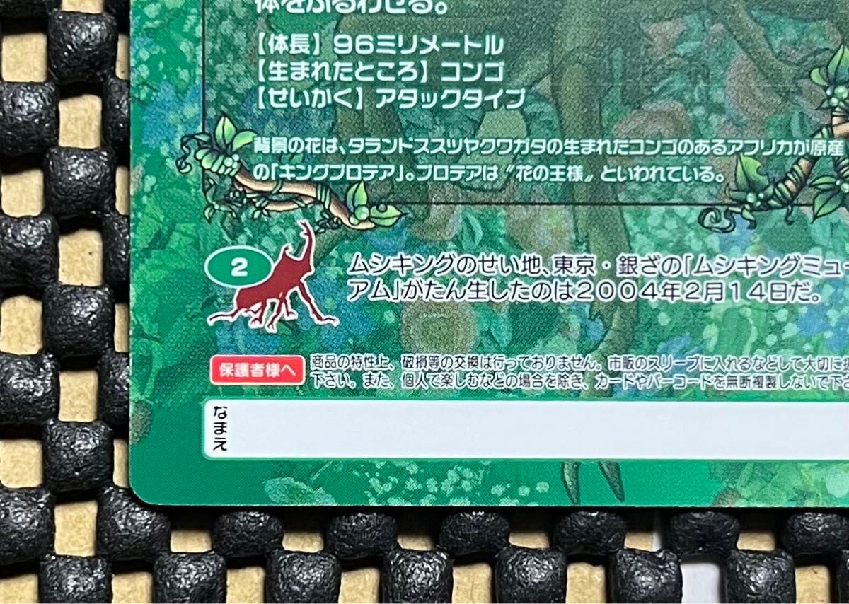 ムシキング カード 5周年 タランドゥスツヤクワガタ 緑バー ムシキング カード 5周年 タランドゥスツヤクワガタ 緑バー