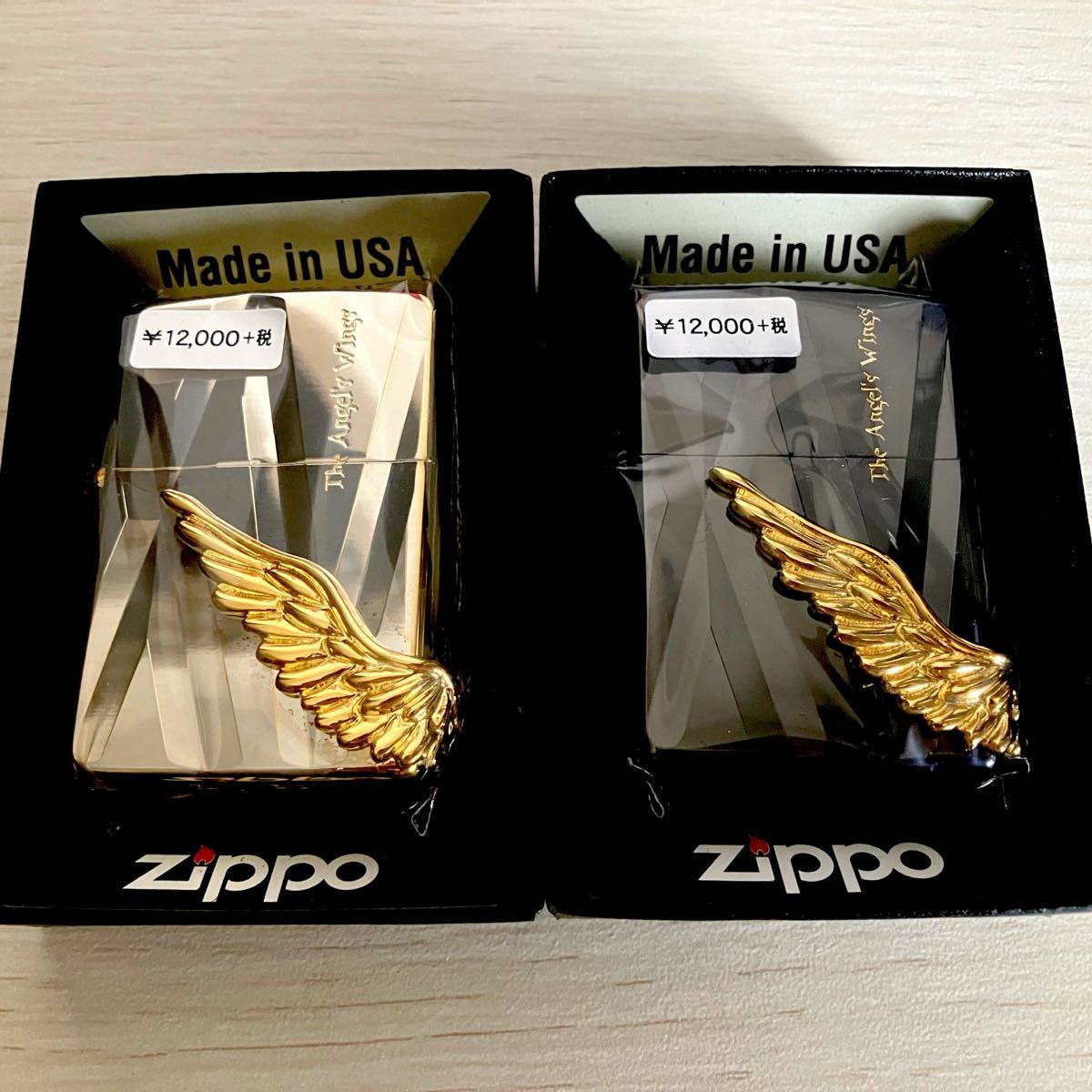 限定品 現品限り ペア2個セット ZIPPO ジッポー ライター PAW-115 エンジェルウィング シルバー ブラック ゴールド