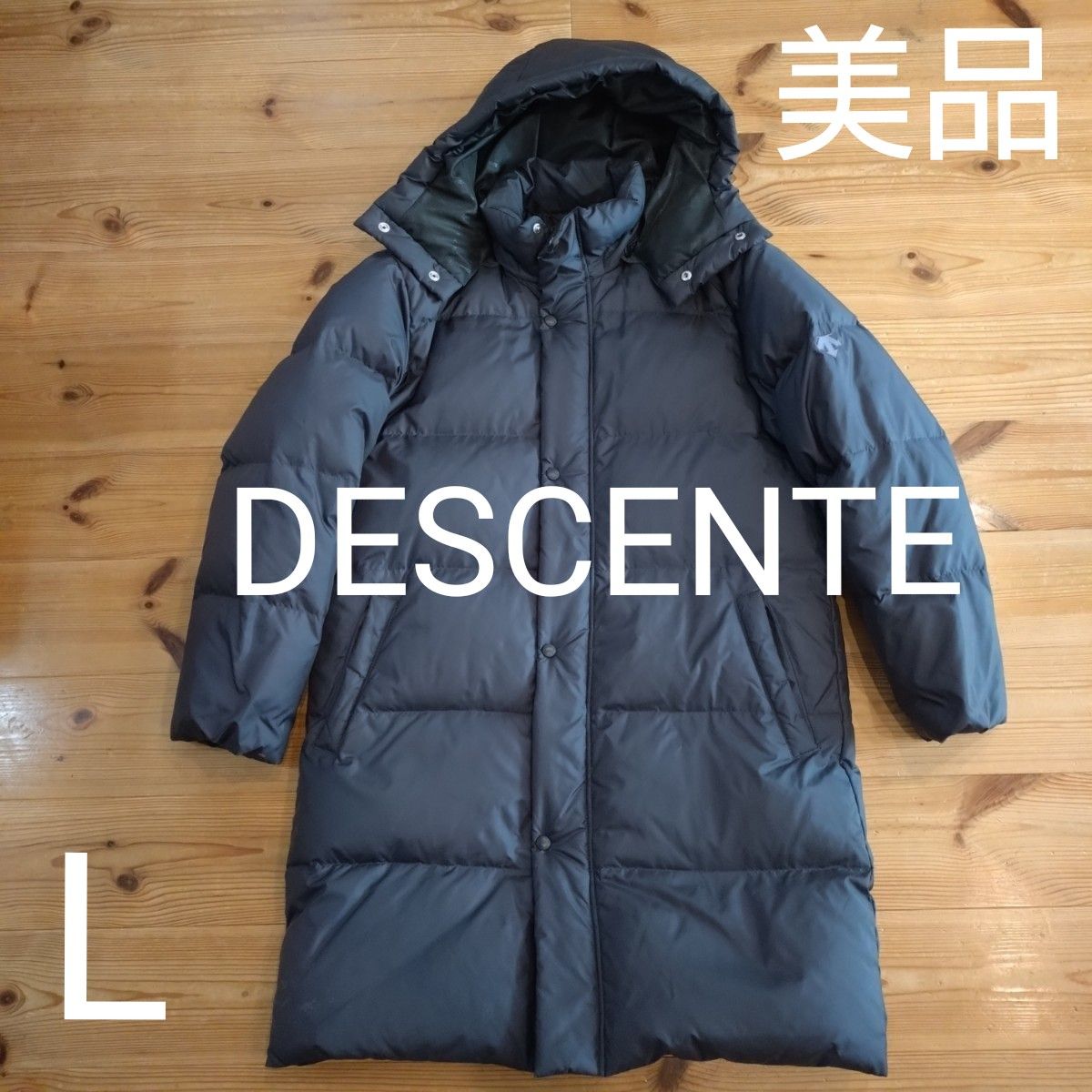 美品】デサント DESCENTE ベンチコート ダウンコート ネイビー 美品】デサント DESCENTE ベンチコート ダウンコート ネイビー