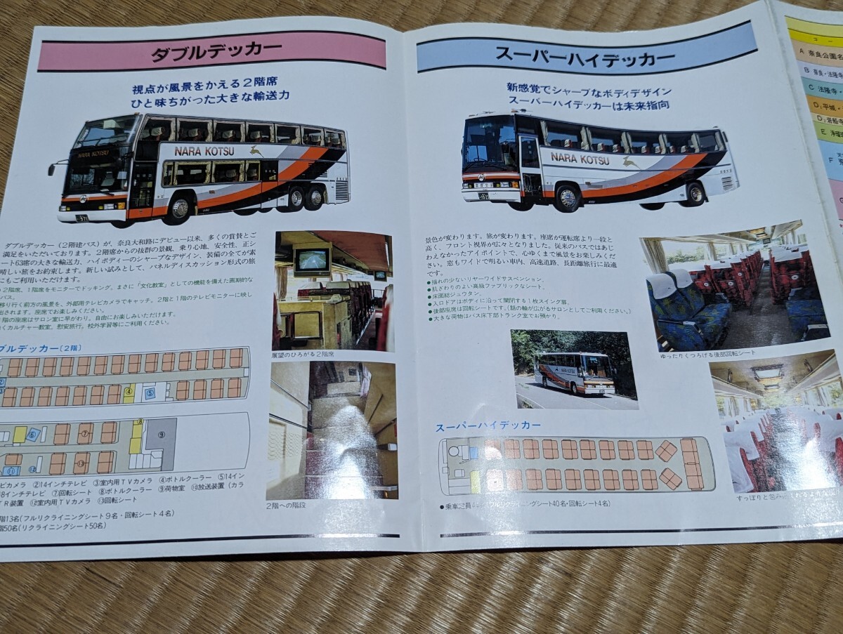 奈良交通　観光バス　パンフレット　サロンバス　デコトラ　トラック野郎