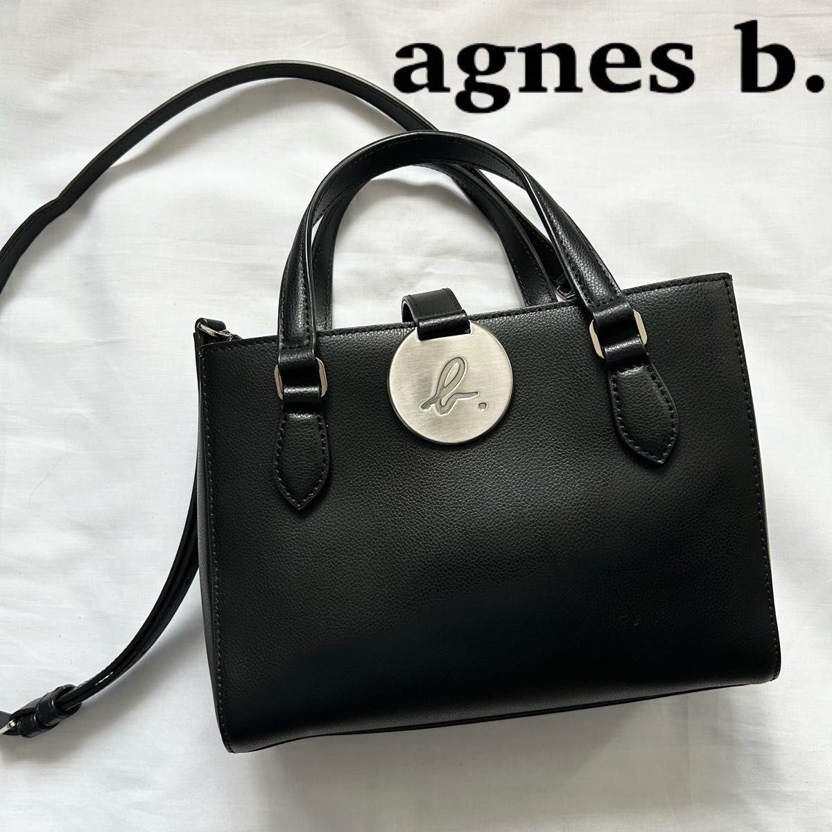 良品『agnes b.』アニエスベー ショルダーバッグ 黒 2way レザー 良品『agnes b.』アニエスベー ショルダーバッグ 黒 2way レザー