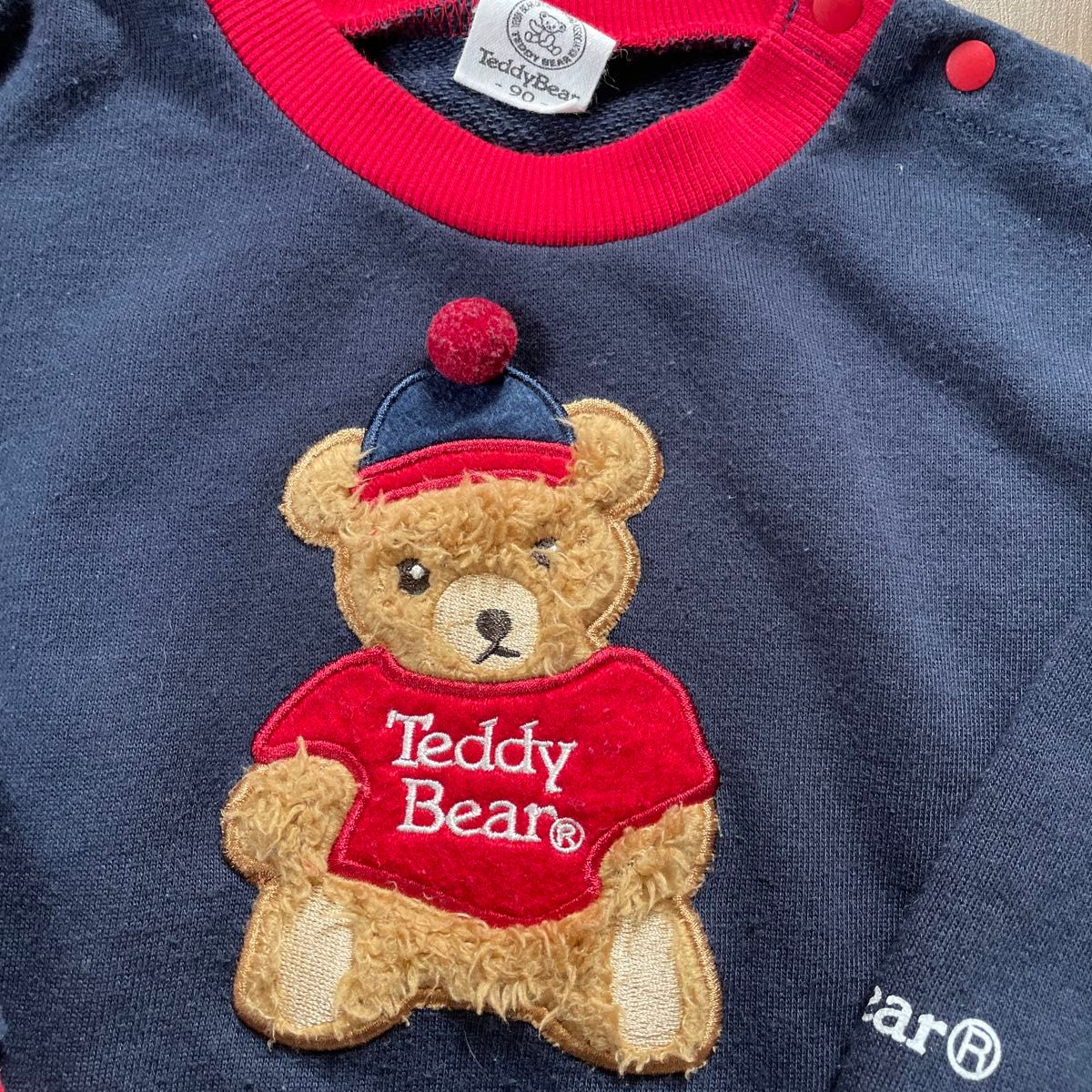 Teddy Bear トレーナー 90 ネイビー クマ 刺繍 キッズ 子供服 Teddy Bear トレーナー 90 ネイビー クマ 刺繍 キッズ 子供服