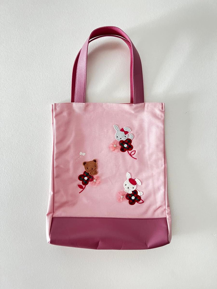 familiar ファミリア トートバッグ ハンドバッグ 縦型 ピンク familiar ファミリア トートバッグ ハンドバッグ 縦型 ピンク