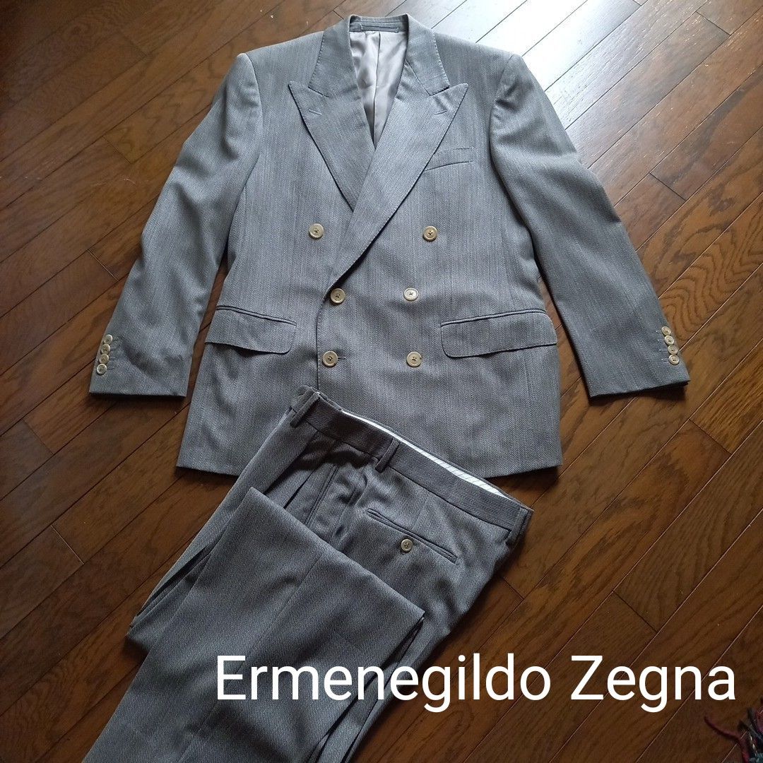 Ermenegildo Zegna スーツ ダブル イタリア製 ウール100 Ermenegildo Zegna スーツ ダブル イタリア製 ウール100