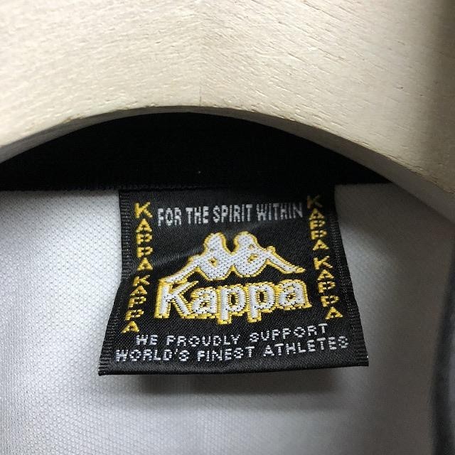 【日本製】 KAPPA カッパ L メンズ トラックジャケット モックネック ジップ 長袖 ポリエステル100% ヘザーグレー×ブラック×ホワイト_画像2