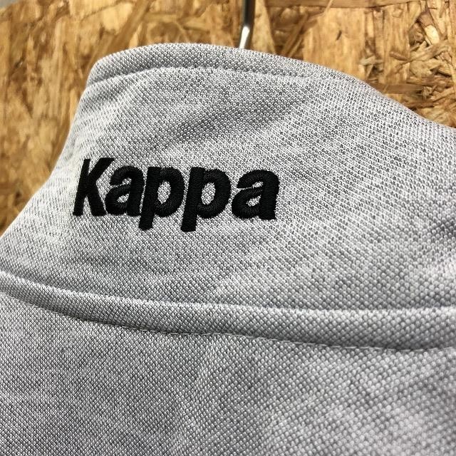 【日本製】 KAPPA カッパ L メンズ トラックジャケット モックネック ジップ 長袖 ポリエステル100% ヘザーグレー×ブラック×ホワイト_画像9