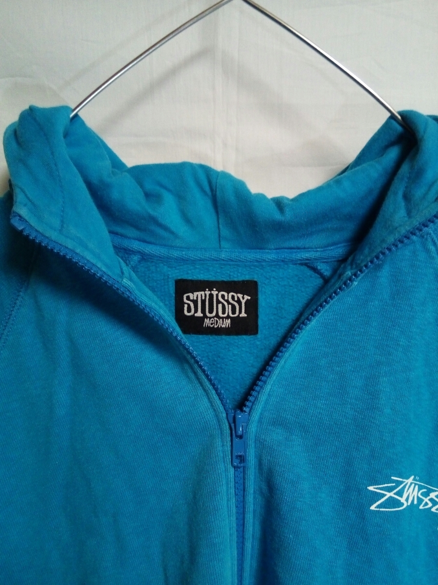  распродажа!!!* водонепроницаемый меры отправка * Stussy * Zip выше * Logo * принт ввод * тренировочный * Parker *M*STUSSY* Cyan цвет *