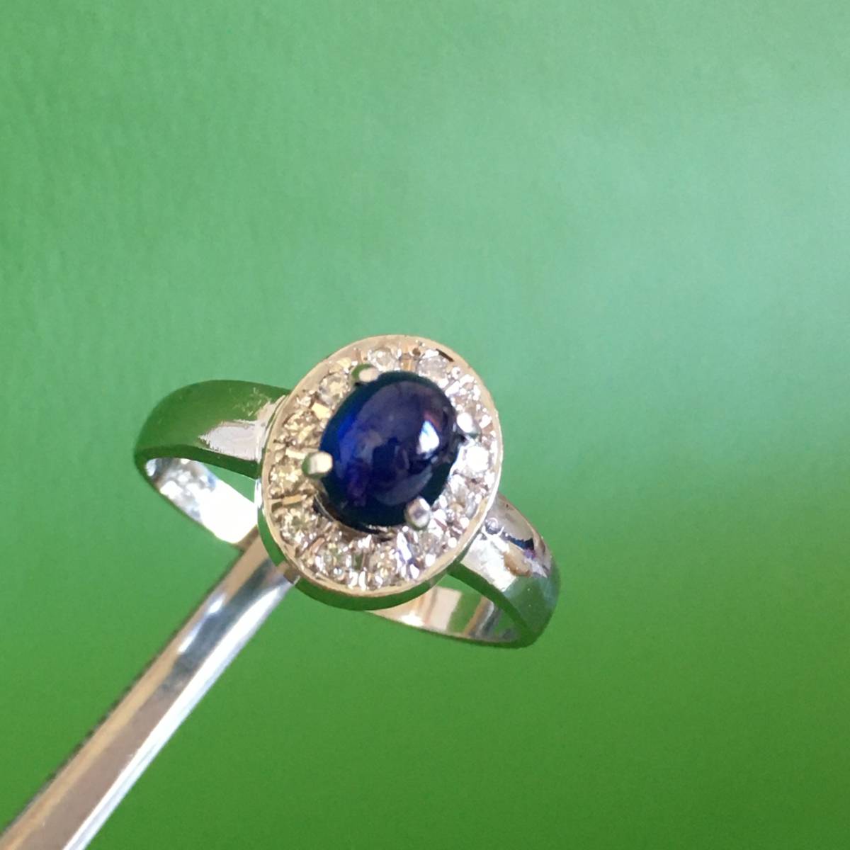 Pt900 ブルーサファイヤ0.93ct ダイヤ0.12ct リング 指輪 nefjamaica.org