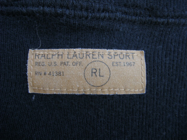 RALPH LAUREN SPORT Ralph Lauren high‐necked shirt black impact 21 made in Japan size 15