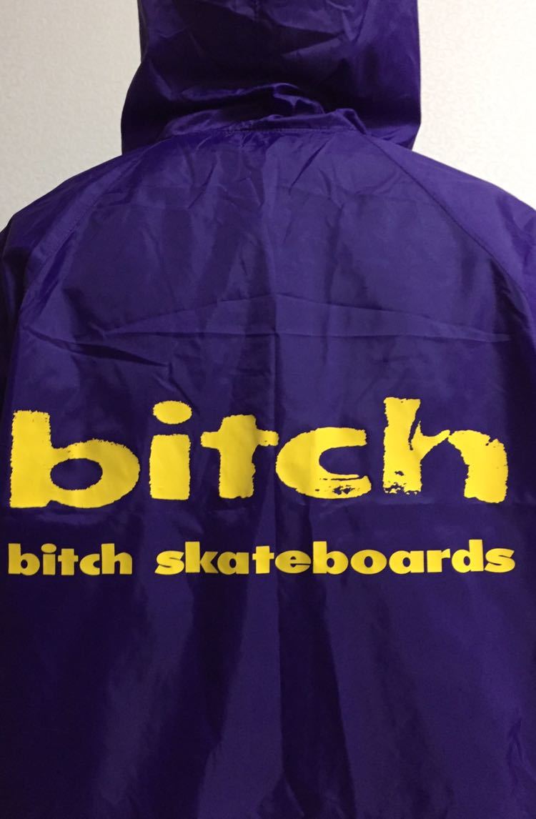 90s 美品 希少 bitch skateboards ビッチ スケートボード ナイロンジャケット パープル 紫黄 SK8 ビンテージ ヴィンテージ  正規品