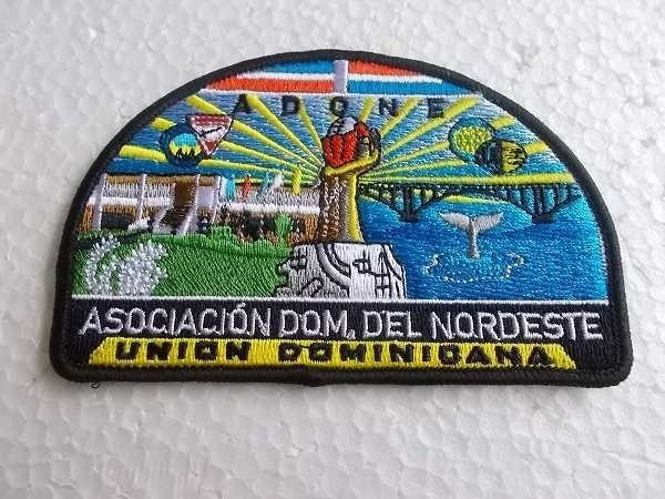 90s ドミニカ共和国 UNION DOMINICANA 刺繍 ワッペン パッチ 3M製/サント・ドミンゴのセブンスデー アドベンチスト教会 キリスト海外203_画像1