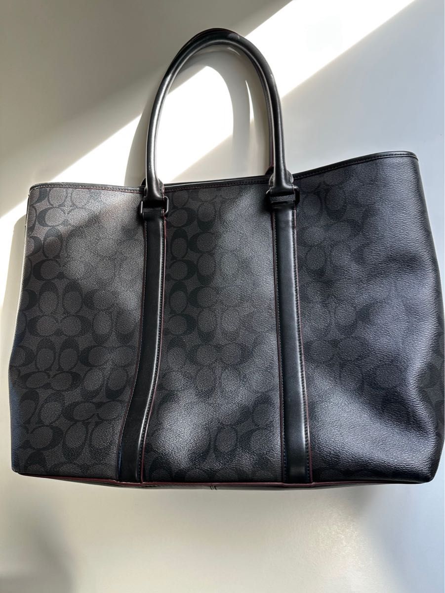 美品 COACH トートバッグ 2way A4 レザー 黒 ブラック 通勤 週末特化 美品】COACH コーチ トートバッグ 手提げ 黒 大容量 A4