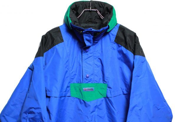 人気ブランドを 00's コロンビア Columbia プルオーバー ナイロンジャケット 青x黒x緑 (M) アノラックパーカー Mサイズ 人気ブランドを 00's コロンビア Columbia プルオーバー ナイロンジャケット 青x黒x緑 (M) アノラックパーカー Mサイズ