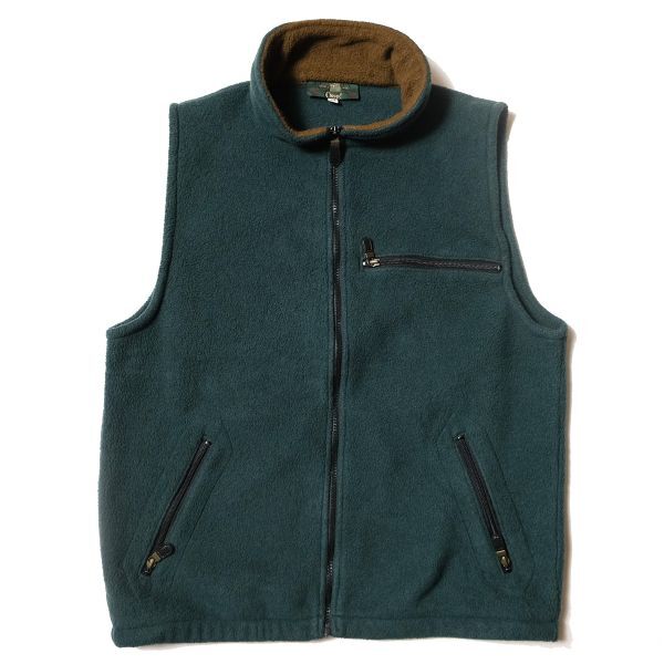 【コンビニ受取対応商品】 90´s ロゴ刺繍 緑×茶色系 (M) ベスト フリース ORVIS オービス USA製 フリース