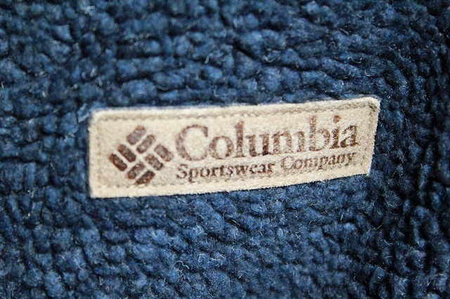 90's USA製 コロンビア COLUMBIA ハーフジップ パイル フリースジャケット 紺杢 (M) ネイビー 90年代 アメリカ製 旧タグ_画像7