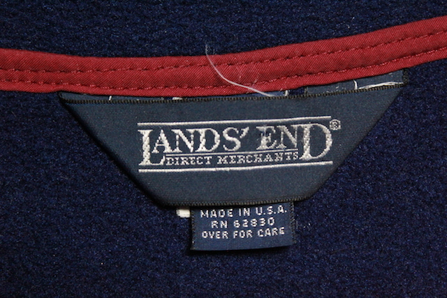 USA made 90\'s Ran z end LANDS\'END pull over fender lease jacket (XL) America made 90 period Old 