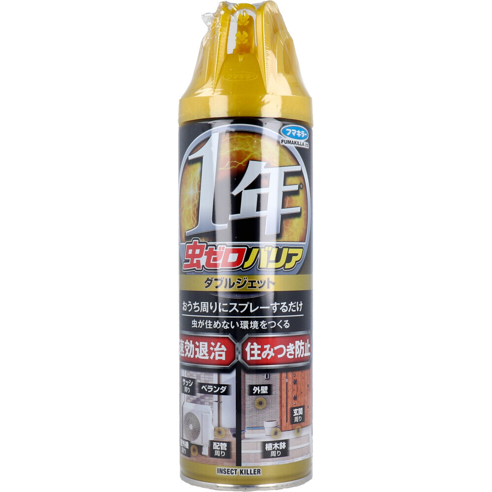 【まとめ買う】虫ゼロバリア ダブルジェット 屋外専用 無香料 450mL×4個セット