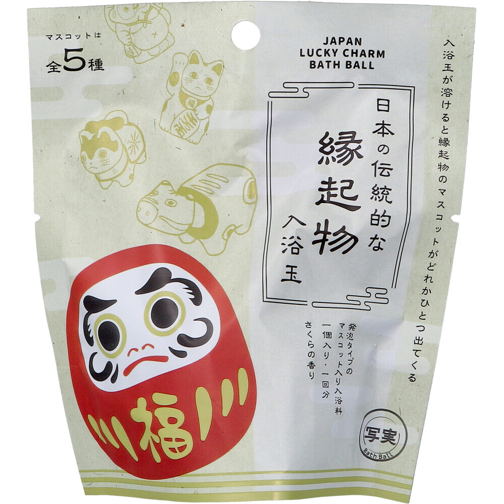 【まとめ買う】写実シリーズ 日本の伝統的な縁起物入浴玉 さくらの香り 50g 1回分×20個セット