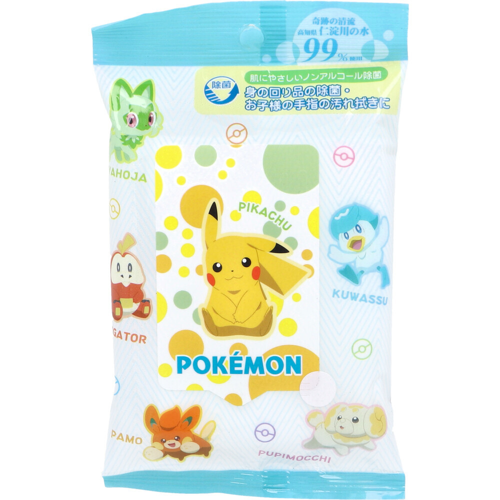 ポケットモンスター ウエットティシュ 水99％ ノンアルコール除菌 20枚入×8個セット