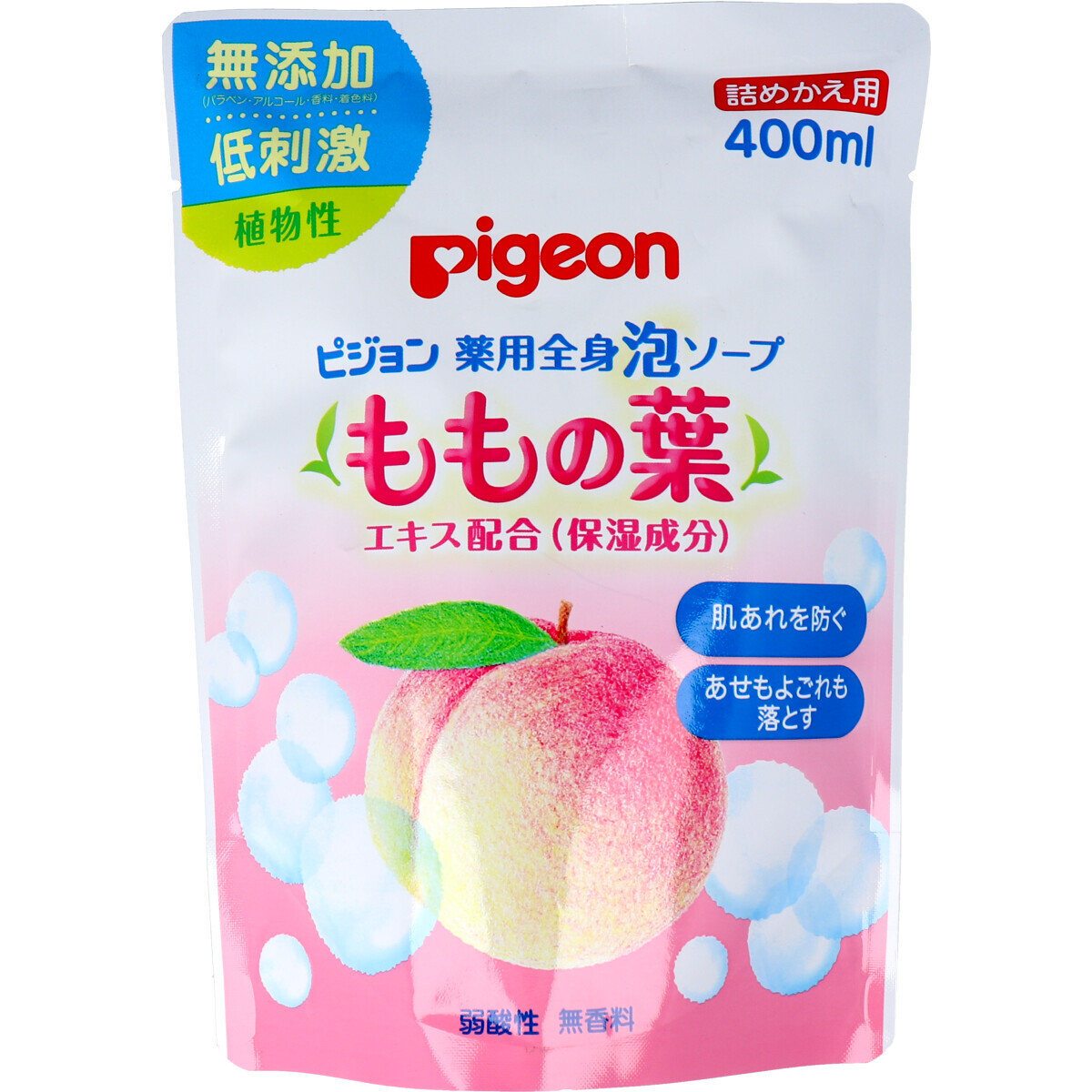 【まとめ買う】ピジョン 薬用全身泡ソープ ももの葉 詰替用 400mL×9個セット
