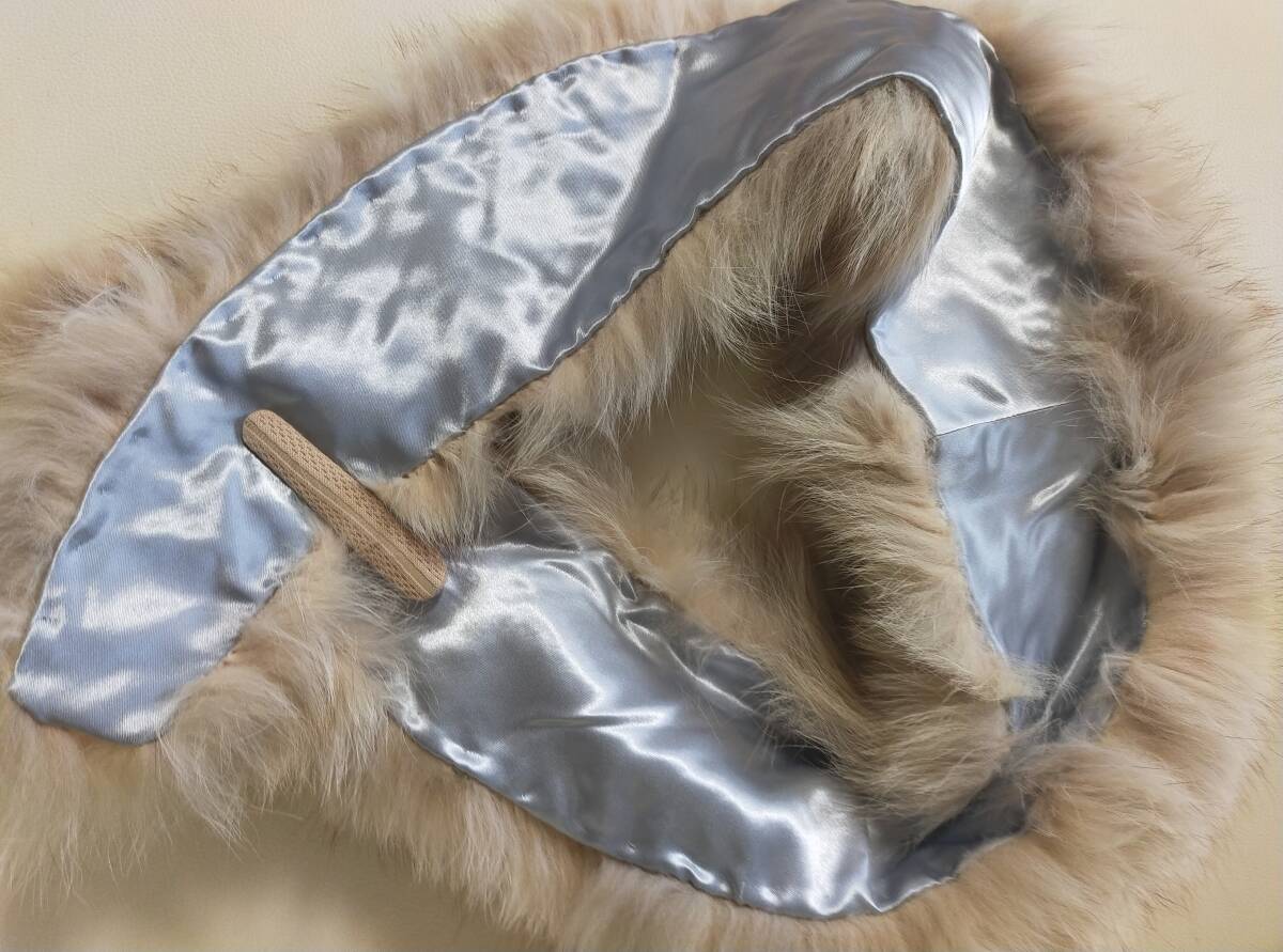 フォックスファー　　マフラー　ベージュ_画像2