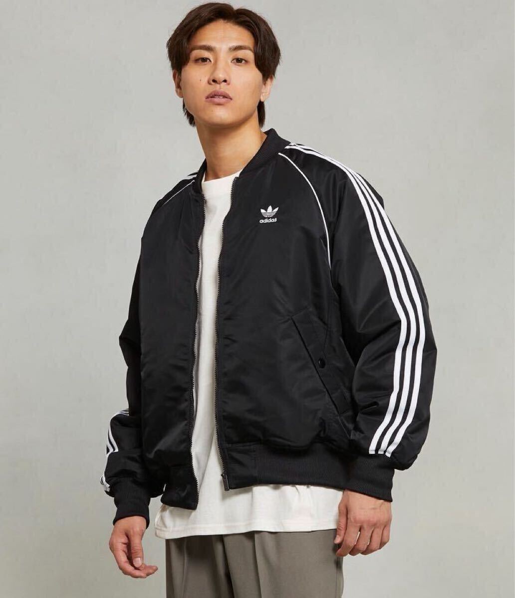  новый товар обычная цена 19800 иен L размер adidas originals Adidas Originals premium колледж жакет Bomber жакет с хлопком чёрный 