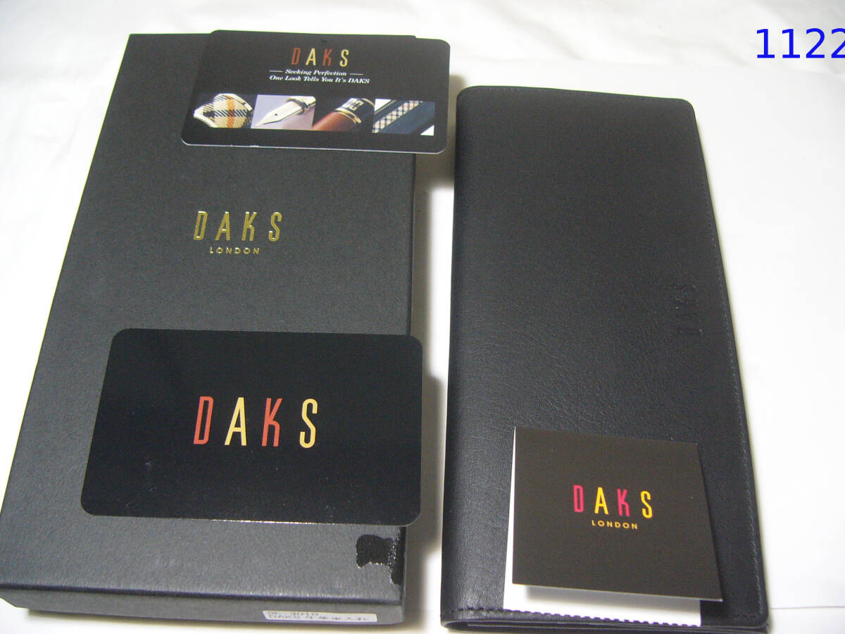 未使用☆ダックス　レザー二つ折り長財布　本革　黒　ブラック