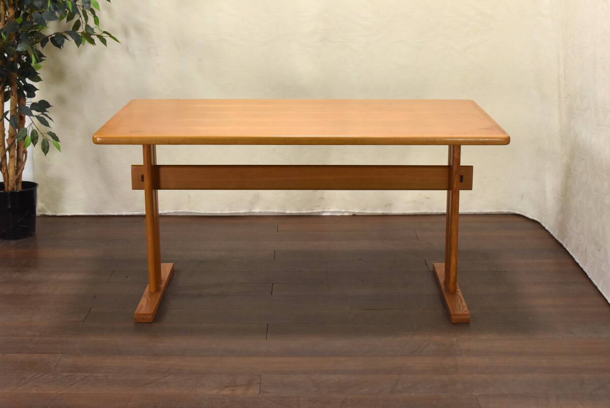 zyt1763ジ Tendo/天童木工 ダイニングテーブル 幅130cm 奧行80cm くさび留めストレッチャー 楔/クサビ/レトロ家具/ビンテージ家具 61028-01