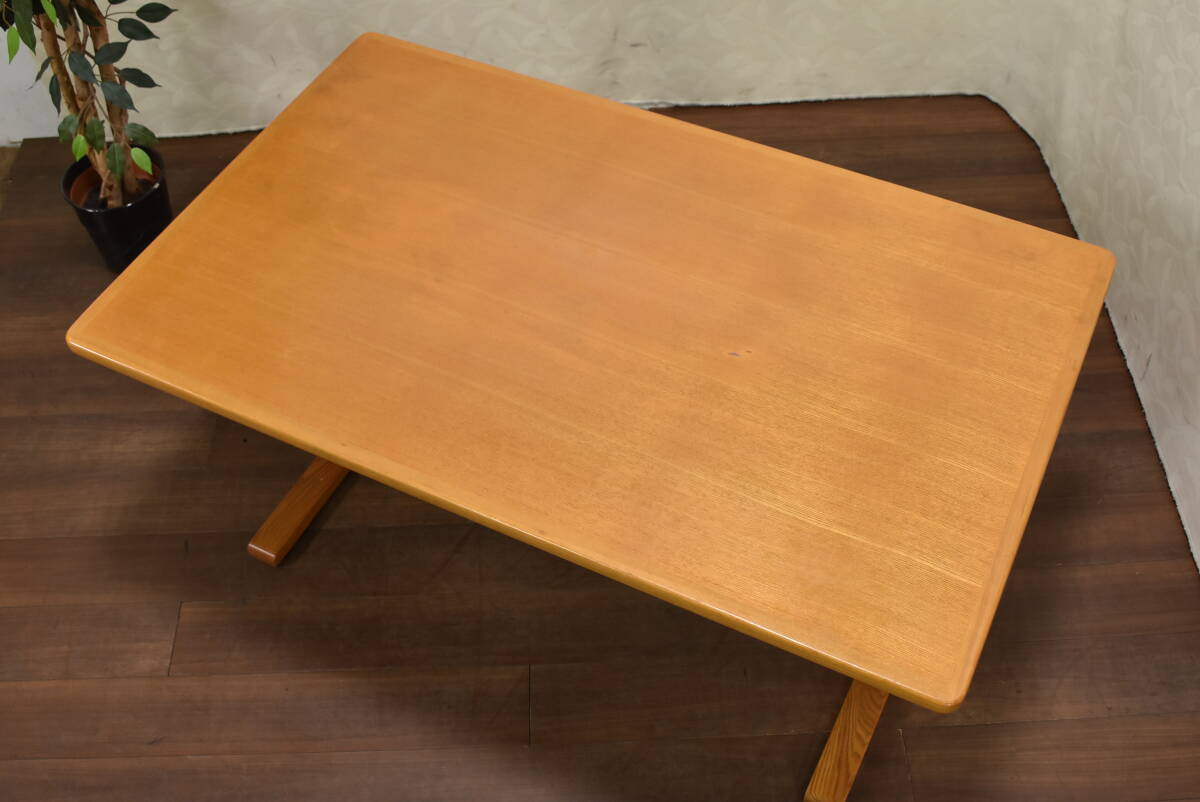 zyt1763ジ Tendo/天童木工 ダイニングテーブル 幅130cm 奧行80cm くさび留めストレッチャー 楔/クサビ/レトロ家具/ビンテージ家具 61028-01