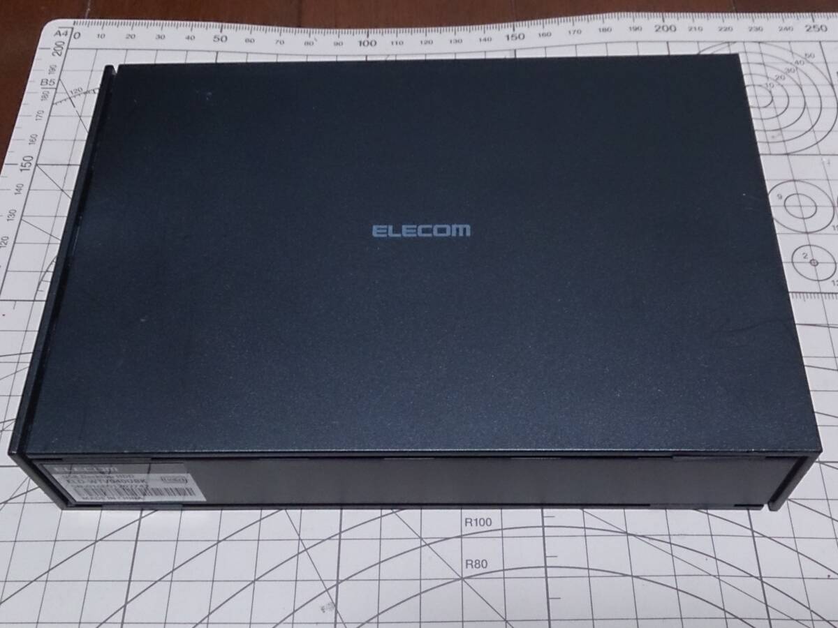 エレコム USB3.0 外付け 4TB ハードディスク ELD-WTV040UBK ケーブル ACアダプター付き PC周辺機器 HD ELECOM