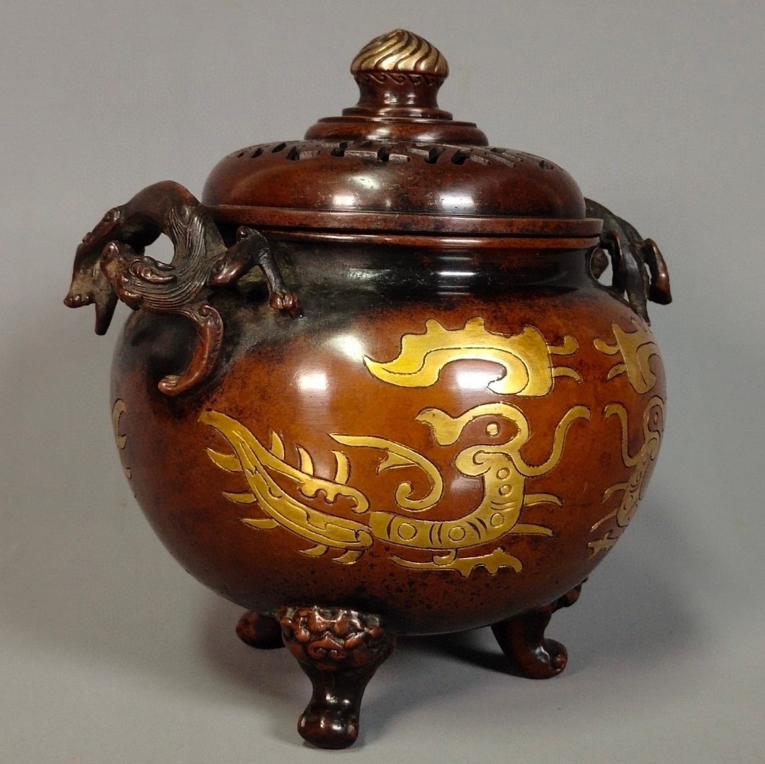 聚寳齋*銅製 銅器*布袋】置物 賞物 中国古美術 造型精美 時代物 聚寳齋*銅製 銅器*布袋】置物 賞物 中国古美術 造型精美 時代物