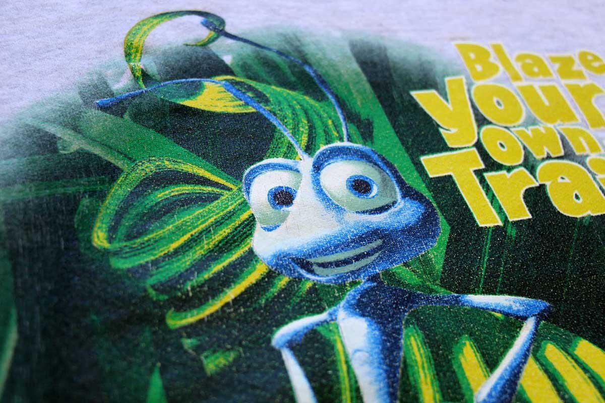 *90s USA производства DISNEY Disney PIXAR a bug's life Flik A Bug's Life flik тренировочный . светло-серый M* Old Movie Cara 