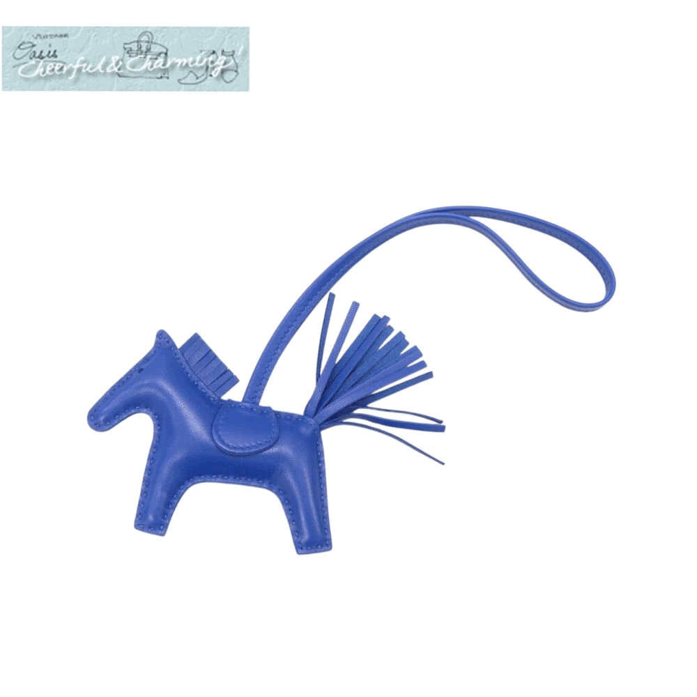 HERMES ロデオPM GRIGRI ブルーフランス アニューミロ#バッグチャーム Z刻印