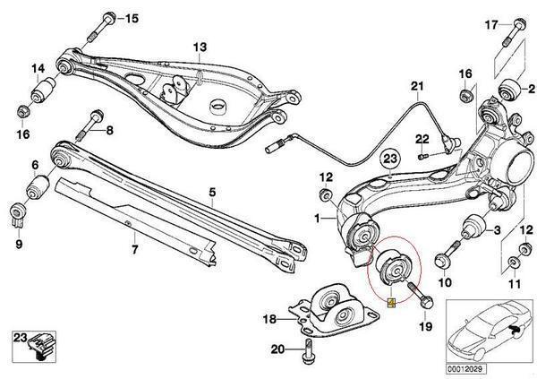BMW E36 E46 E83 X3 リア リヤ トレーリングアームブッシュ トレーディングアームブッシュ 新品 左右セット 3332 6770 786 純正OEM品_画像2
