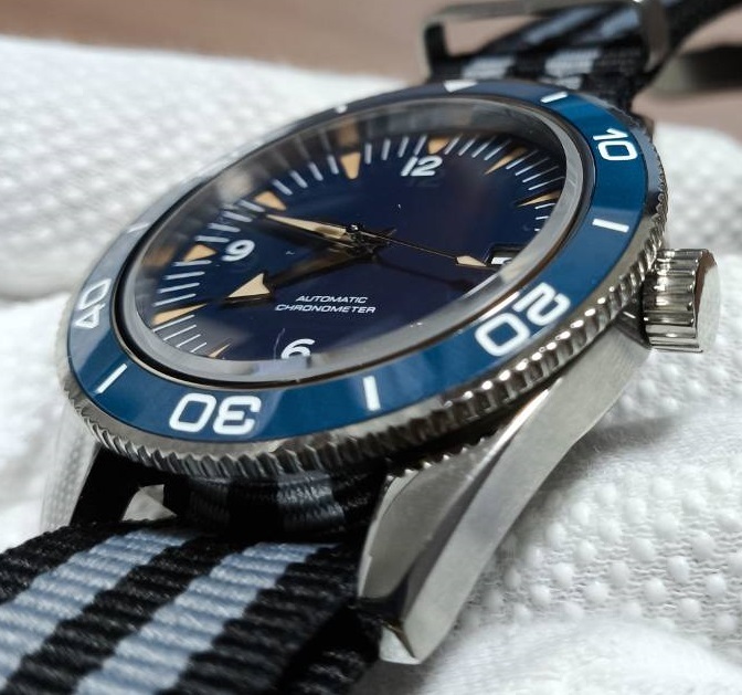 紺 NO LOGO スピードマスター スペクター オマージュ 自動巻き 機(jī)械式 SEIKO NH35A ノーロゴ 007 スピマス セイコー MOD カスタム