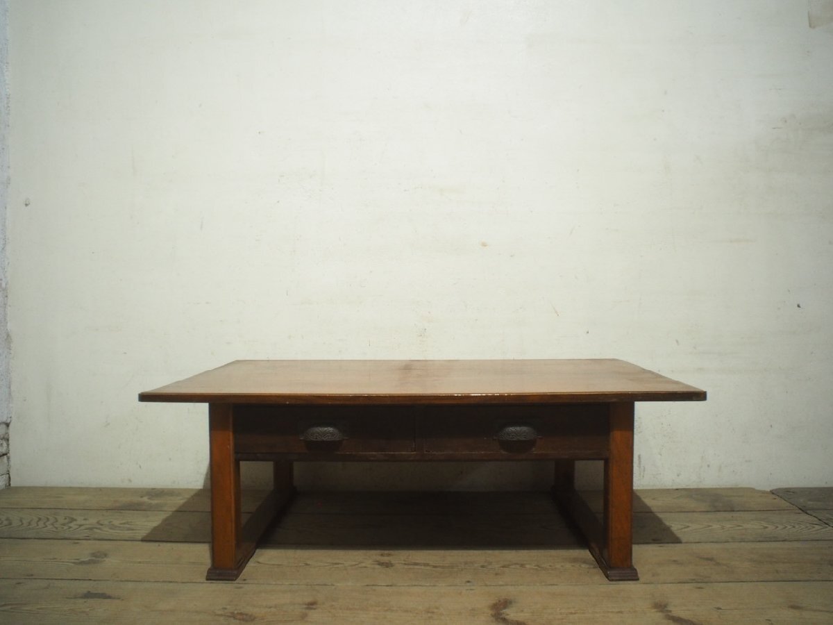 taE0030* tabletop W91cm×D60cm* retro taste ... old wooden writing desk * low table low dining table desk low table peace . old Japanese-style house exhibition pcs antique L.4